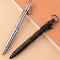 Vintage Brush Surface EDC Outdoor Self Defense Pen Bolt Action Stainless Steel Machine Gun Tactical Pen with Key Ring