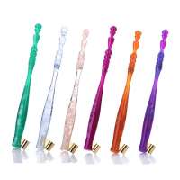 New glass calligraphy cosmic line european retro dip water pen custom resin oblique calligraphy pen handed nib pen